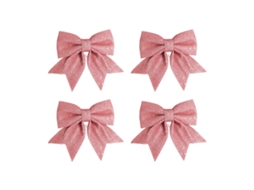 Laxiscreed Conjunto De 4 Laços De Natal Rosa Com Pó De Ouro Para Decoração De Árvore Natalícia