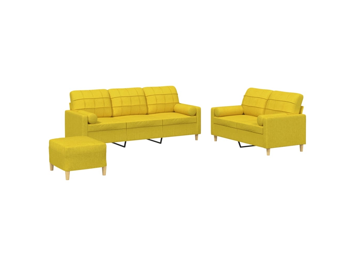 Sofa Set, Sofa Sets Vidaxl Amarelo Tecido (n/a)