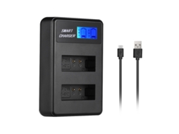 Carregador HALINUIA Canal Duplo Usb com Ecrã Lcd para Canon LP E12 (Carregamento Rápido, Proteção contra Sobrecarga)