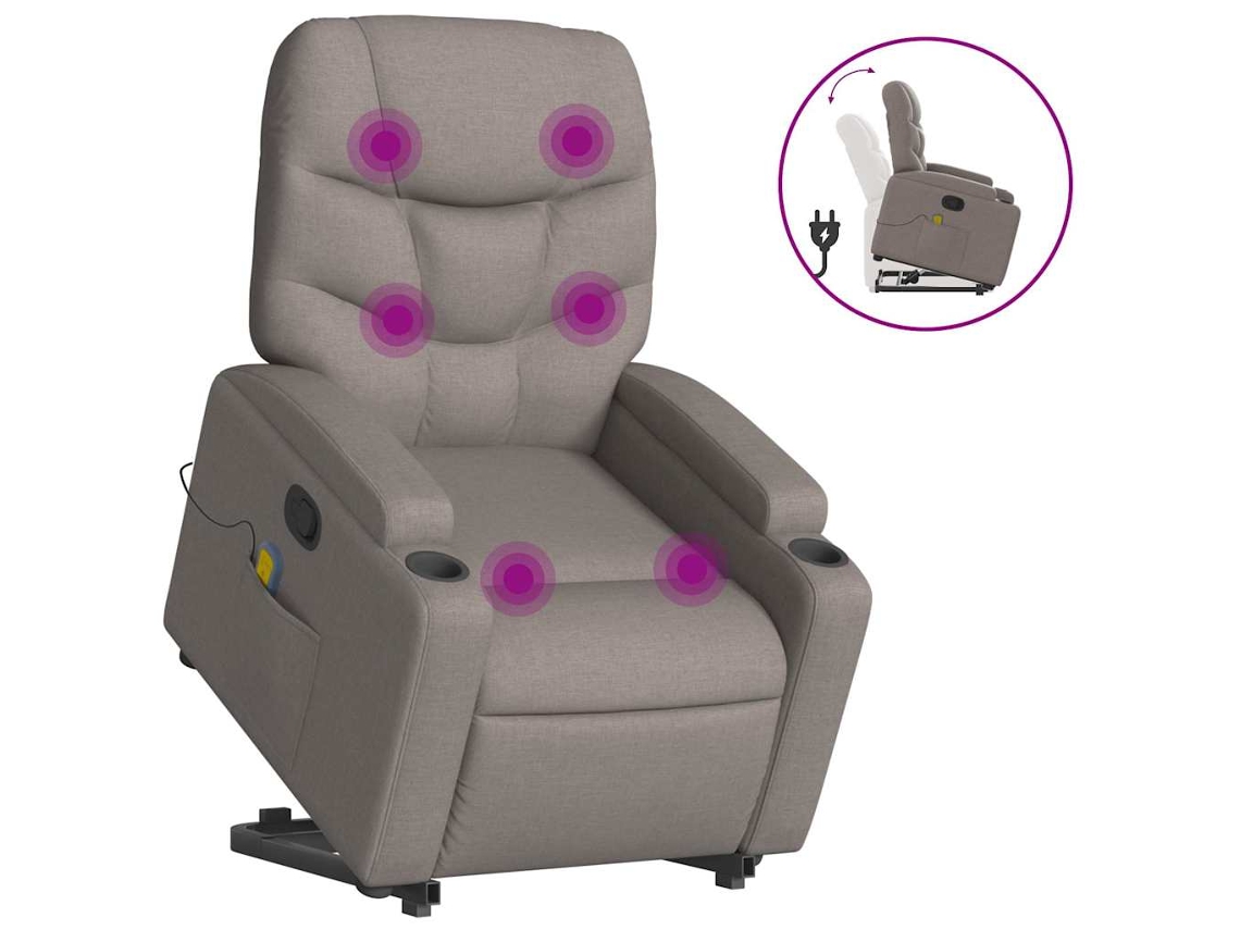 Stand Up Massage Recliner Chair, Stand Up Massage Recliner Chairs Vidaxl Cinzento-acastanhado Tecido