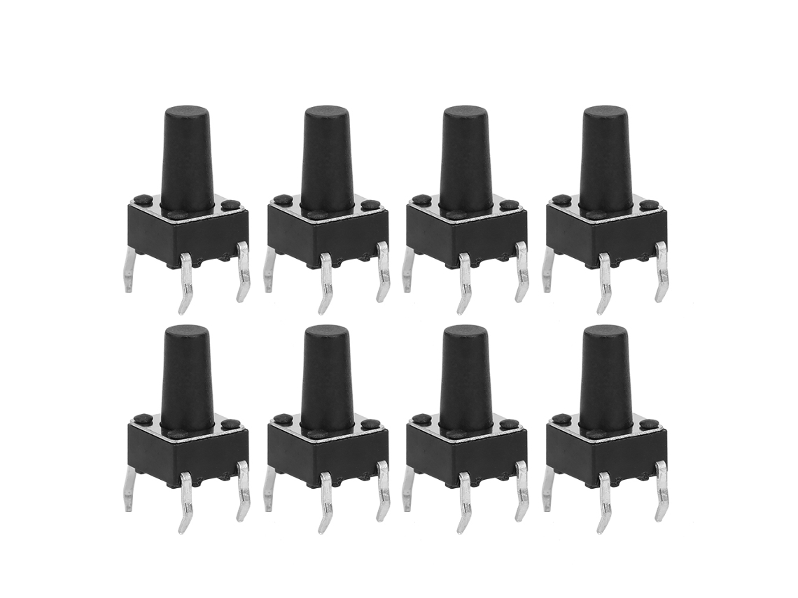 Interruptor De Botão Táctil Momentâneo Dip Acessório Industrial 6x6x10mm Resposta Rápida 100 Peças
