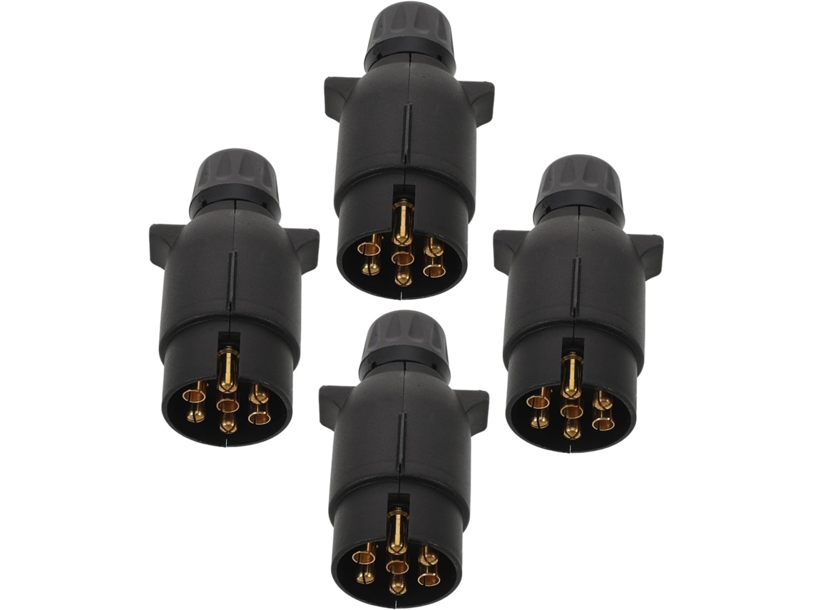 Conjunto De 4 Adaptadores Conectores Para Plugue De Reboque Impermeáveis Para Caminhões E Veículos Elétricos, Preto