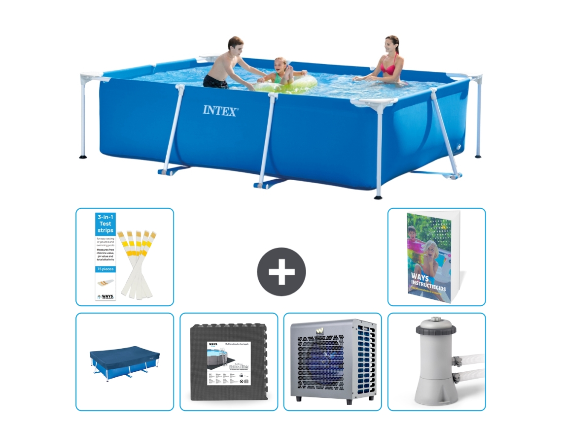Intex Piscina Com Estrutura Retangular - 300x200x75 Cm - 7-peças S156
