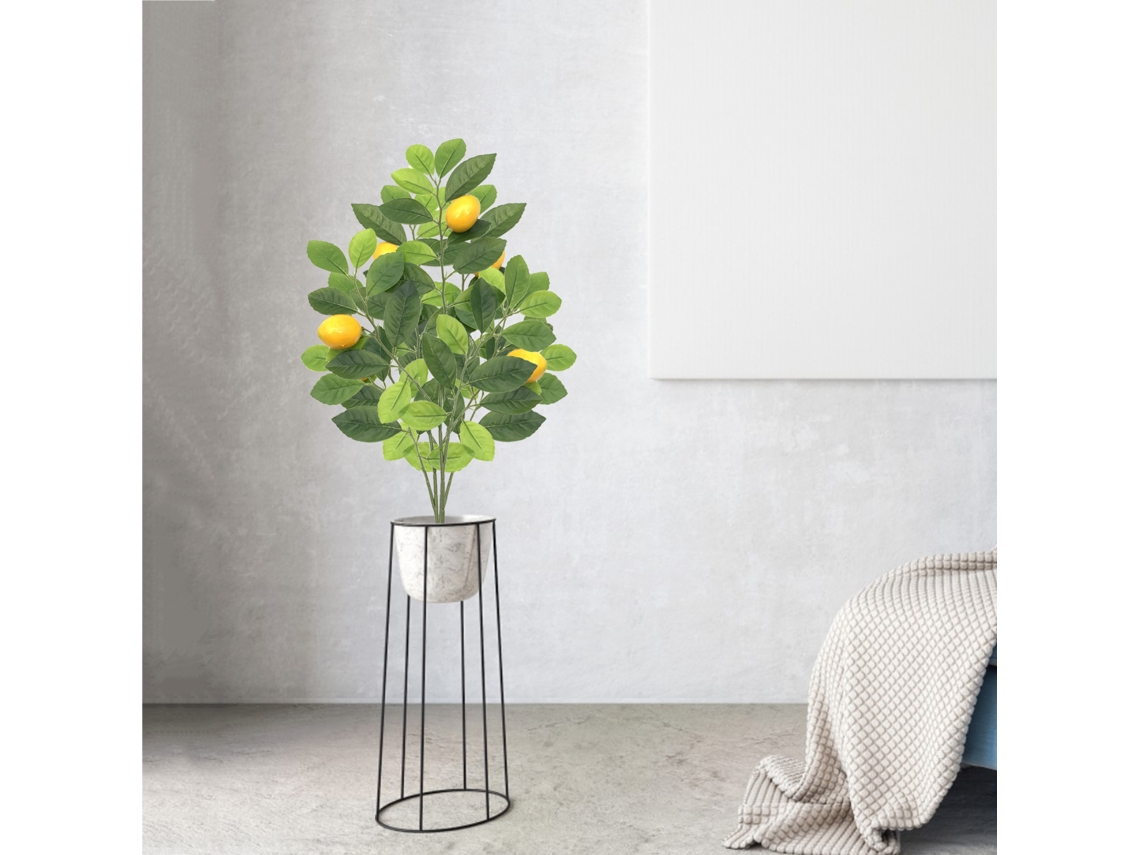 Folhas De Limão Artificial (50cm Com 2 Frutas) Eoocoo