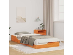 Vidaxl Estrutura da Cama Marrom Cera 80 X 220 Cm