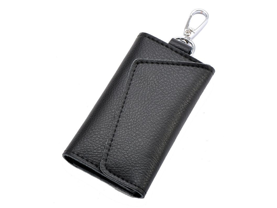 2026 cartera de Chaves de Couro Unissex com 6 Ganchos e Fecho de Flap, Portachaves 2.6"x4.3"