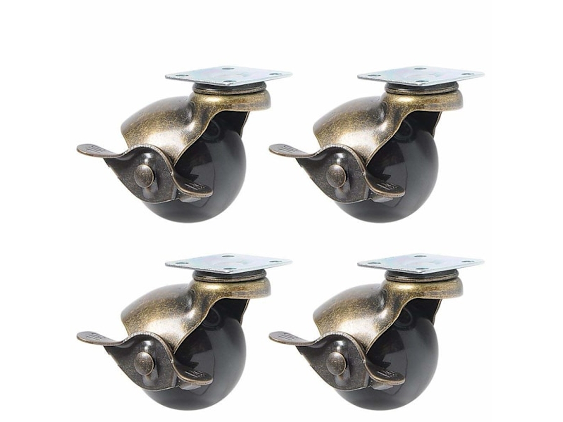 Rodízios Para Móveis, 4 Peças, 40 Mm, 1,5 Polegadas, Com Freio, Para Móveis