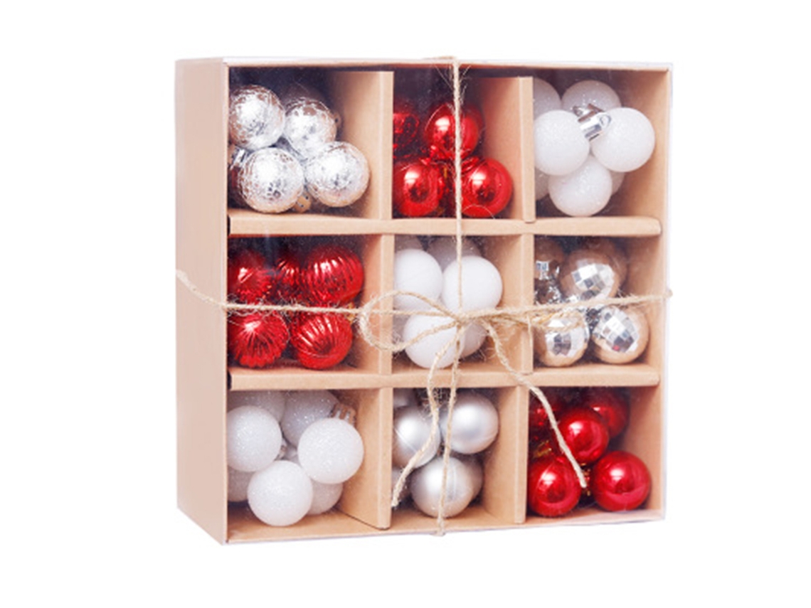 Laxiscreed Pack De 99 Bolas De Natal Vermelhas E Prateadas Para Decoração Festiva De Natal