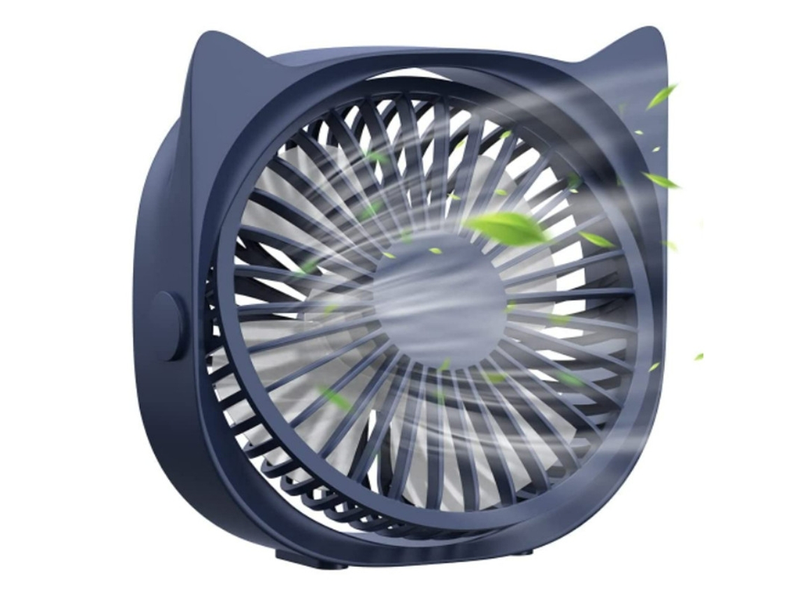 Ventilador Mesa Usb 3 Velocidades 360° Potente/silencioso Azul Yizhood