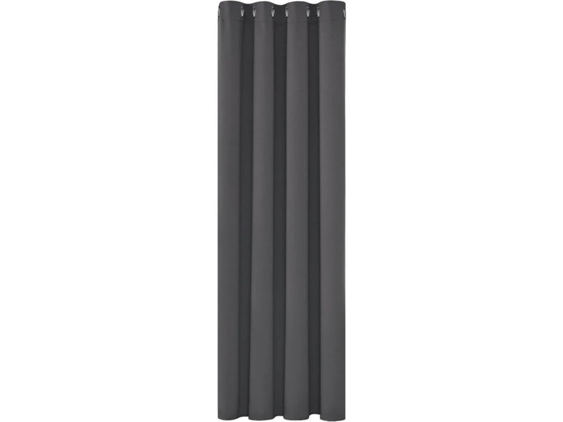 Cortinas Blackout Térmicas Antifrio Isolantes De Calor, 150x200 Cm Design Moderno Com Ilhós, Cinza Escuro, 1 Peça