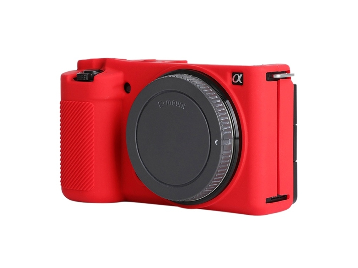 Lurelia Capa Silicone Para Sony Zv-e10, Encaixe Preciso, Cor Vermelha