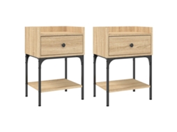 Bedside Table, Bedside Tables Vidaxl Marrom Madeira Processada (n/a)