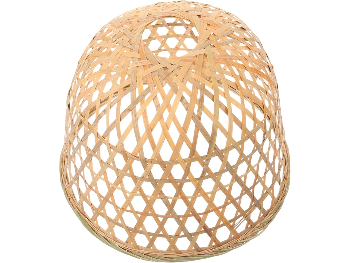 Luminária Pendente Rústica De Bambu, 25x20cm, Para Sala De Estar.