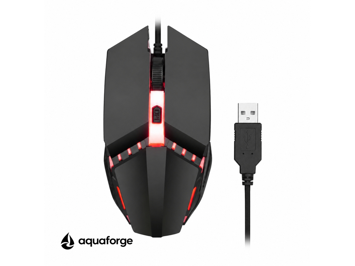 Rato Gaming Ergonómico 1600 Dpi Led Para Escritório