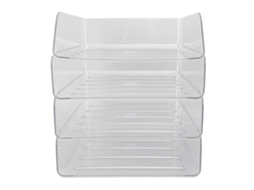 Conjunto de prateleiras de cartas para mesa, 4 camadas, transparente, empilhável, organizador de documentos A4 em acrílico S/MARCA