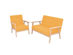 Sofa Set, Sofa Sets Vidaxl Amarelo Tecido (n/a)