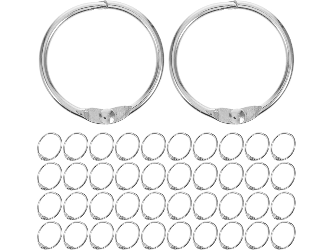 Anéis metálicos Homsfou para livros e massas, 25 mm, 100 unidades, abertos e antideformação, para folhetos soltos.