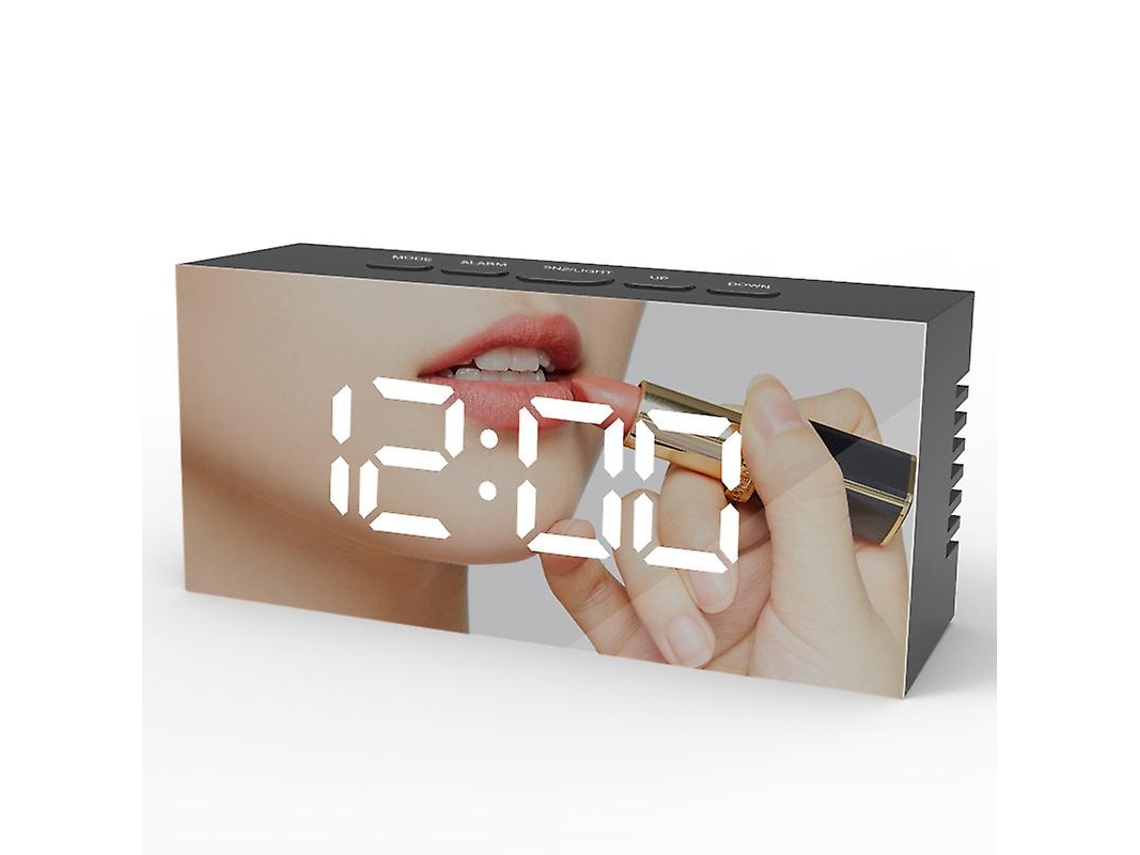 Despertador Eletrônico Digital Led Com Espelho Para Estudantes Slowmoose (preto)