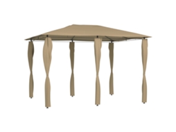 Vidaxl Gazebo 3x4x2,6m + Capas Para Postes 160 G/m² Cinza-acastanhado