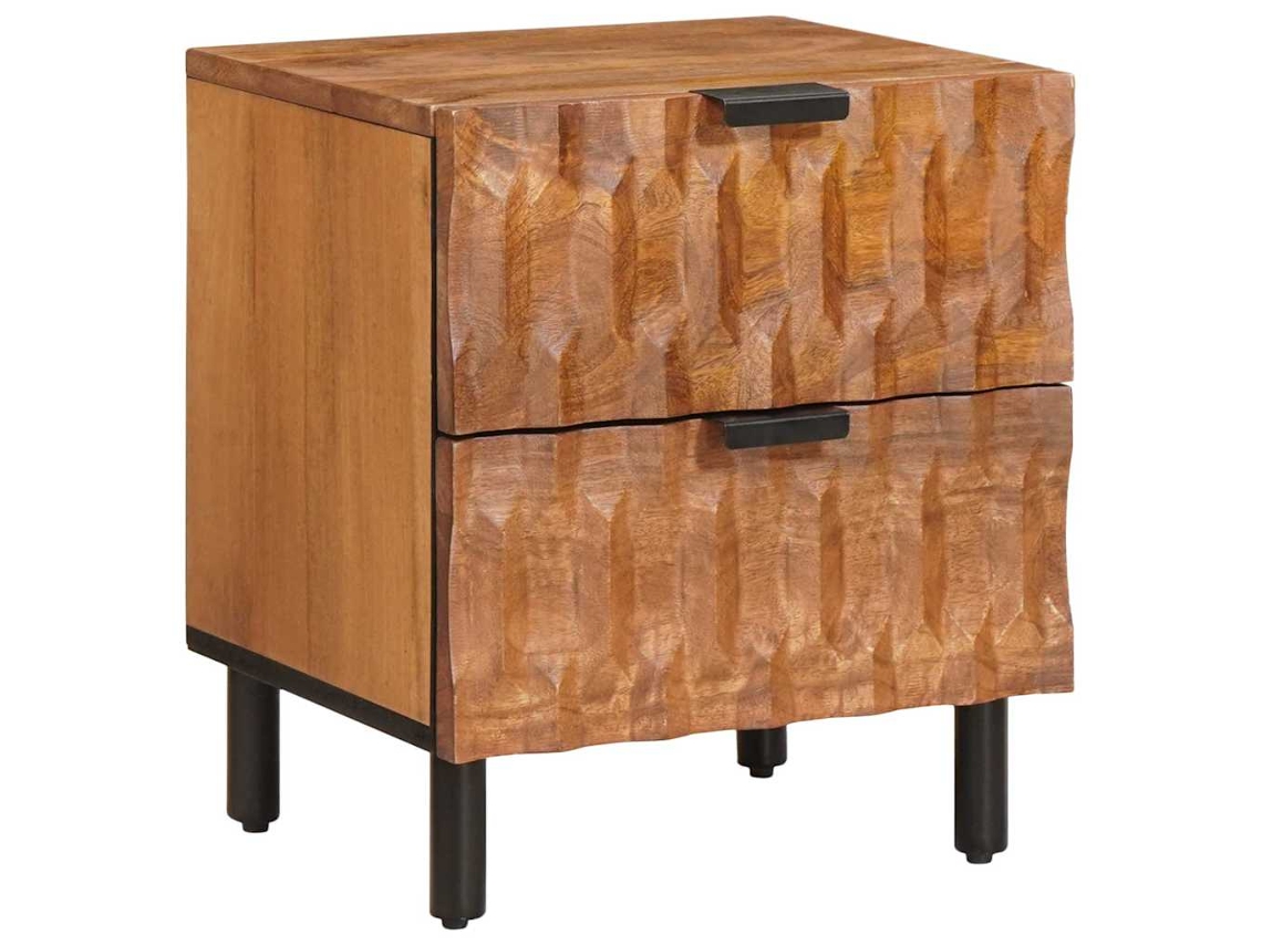 Conjunto 1 Armário De Cabeceira Vidaxl Castanho Madeira De Mangueira Maciça (40 X 33 X 46 Cm)