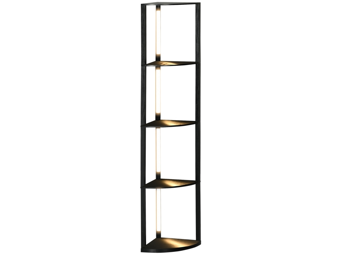 Luminária Chão Led 4 Prateleiras E27 24w 3 Cores Preta VELTRIX