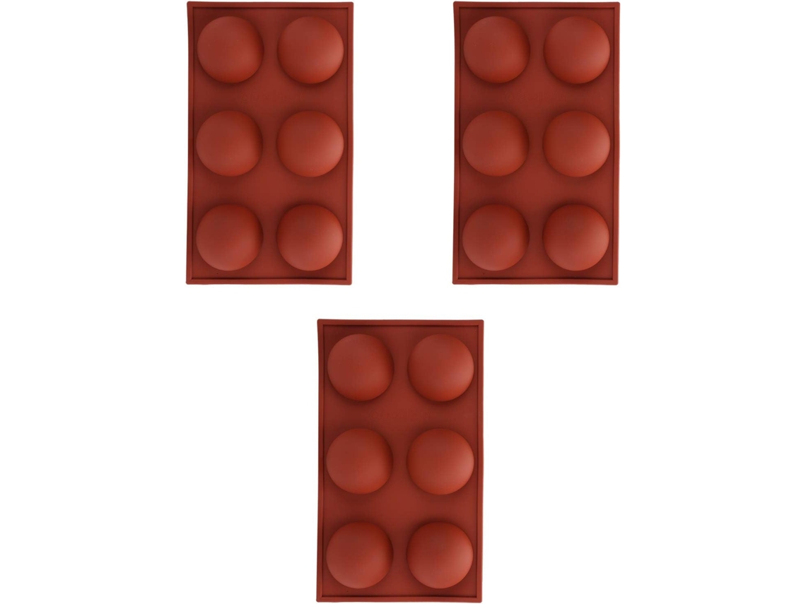 Molde De Silicone Semiesférico, 3 Peças Com 6 Cavidades.