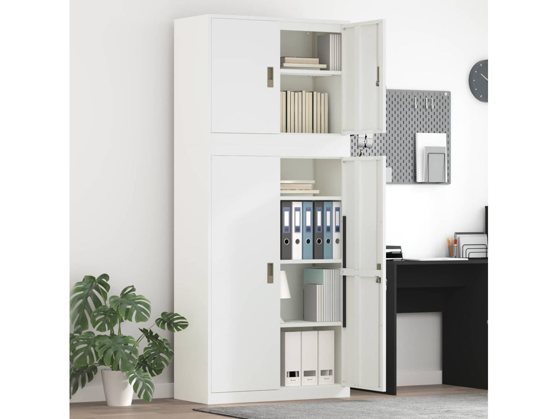 Vidaxl Armário De Arrumação 2 Unid. Branco 90 X 40 X 210 Cm Aço