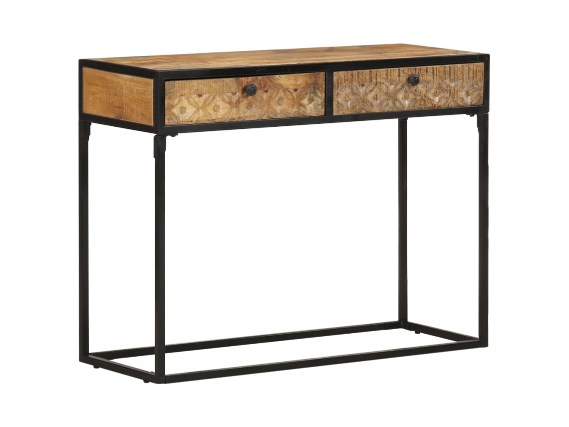 Vidaxl Mesa Consola 100x35x75 Cm Madeira De Mangueira Maciça