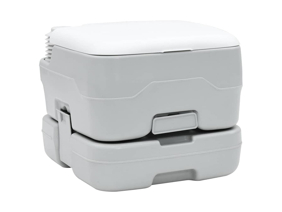 Vidaxl Vaso Sanitário De Camping Cinza E Branco 41,5 X 36,5 X 30 Cm