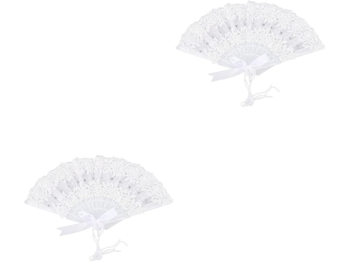 Conjunto de 2 Leques de Renda para Desfiles, Acessórios de Casamento e Decorações Elegantes. SFUSHOS