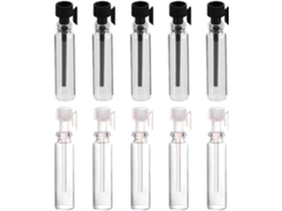 Nuobesty Pacote Com 100 Frascos De Vidro Vazios De 1ml Para Perfume, 50 Pipetas Pretas E 50 Pipetas.