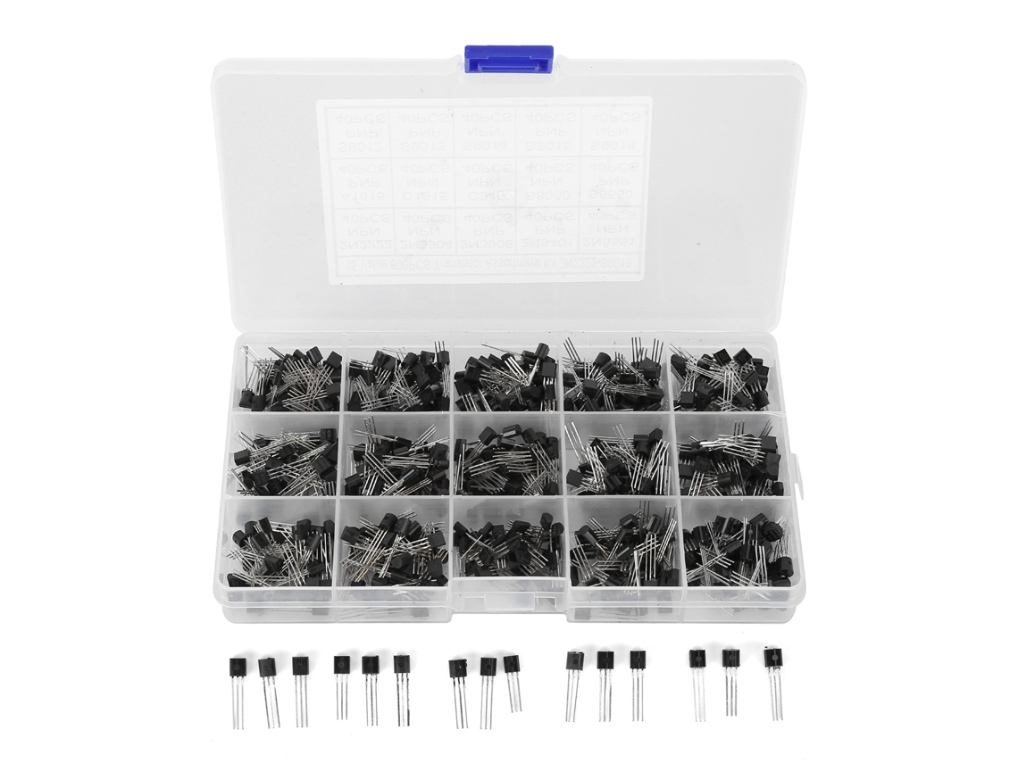 Kit de Transistores NPN PNP 600 Peças TO-92 2N2222 S9018 2N3904 com S/MARCA