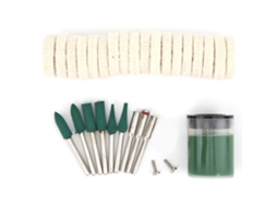 Set De 28 Acessórios De Lixa, Polimento E Esmalte Com Rodas De Lana Para Ferramenta Rotativa