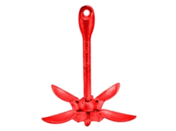Ancla Plegable Grapnel De 4 Brazos 1.5kg De Acero Carbono, Accesorio Para Kayak Y Canoa, Rojo