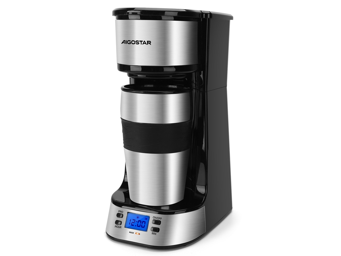 Cafeteira De Gotejamento Com Caneca Isolada Aigostar Coffey, Programável 24h, Tela Lcd, 420 Ml, Função Autoclean, 700w