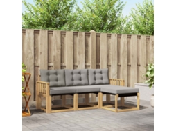 Vidaxl Conjunto De Sofás Para Exterior 4 Pcs Branco E Cinzento-claro