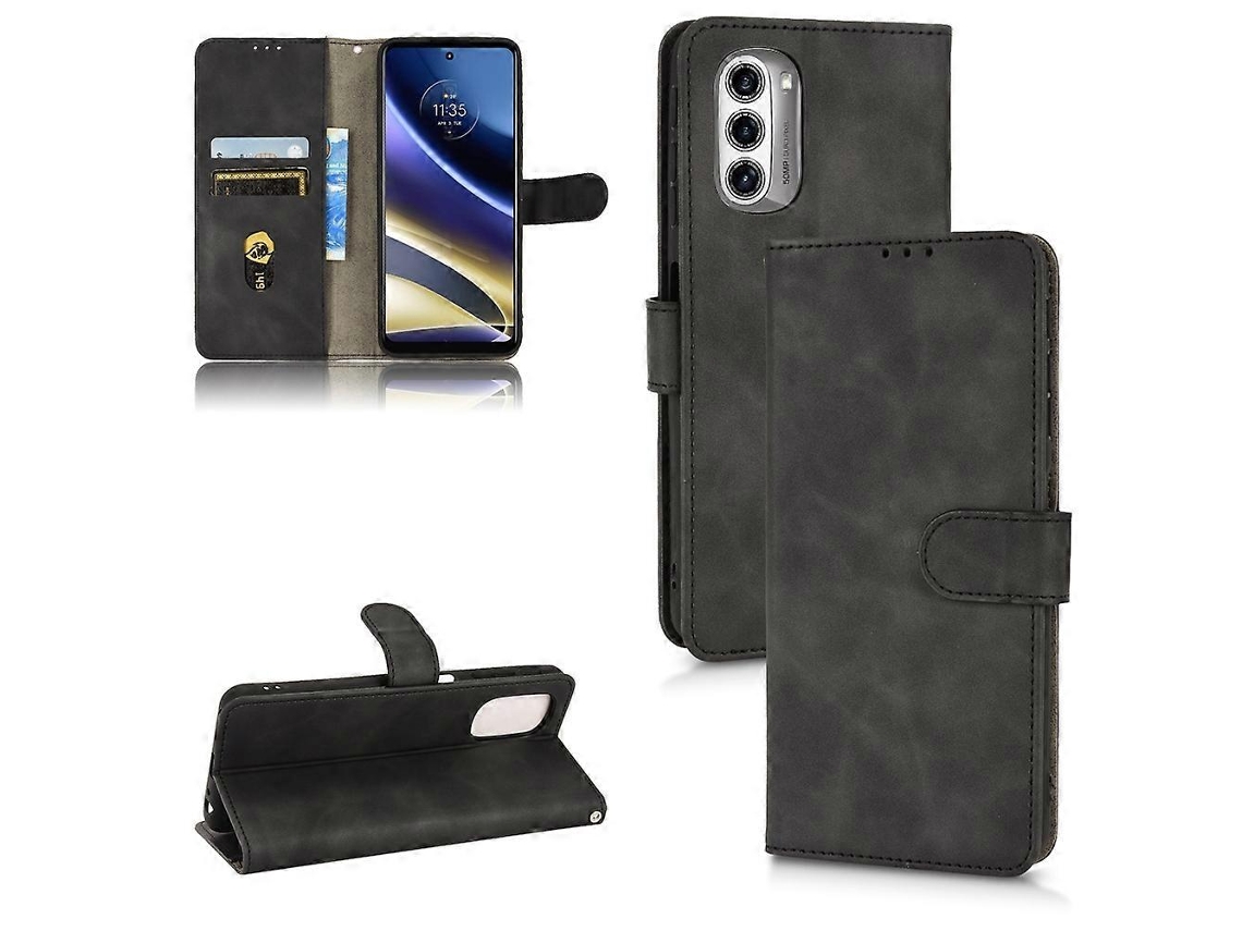 Capa De Celular Motorola Moto G52 Jp Com Fecho Magnético Em Couro Sintético E Toque Aveludado.