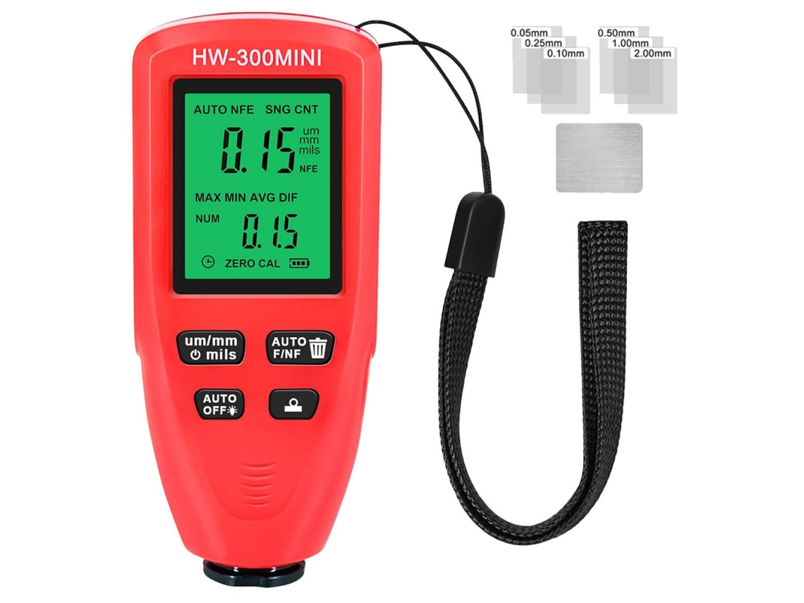 Topbathy Medidor de Espessura Tinta Digital Amosfun para Medição em Metal e Alumínio, Detector Automático