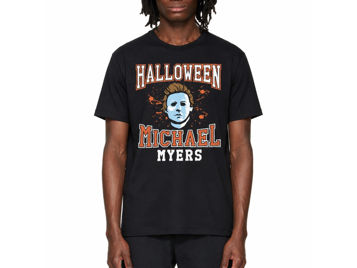 Rockinstone Halloween Movie Varsity 2 Black Adult T-shirt Size:m