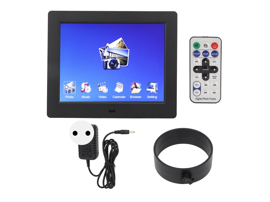 Aetheria quadro de Foto Digital Lcd 8 Polegadas 800x600 com Relógio, Calendário e Controle Remoto