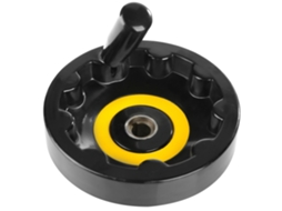 Volante Plástico Preto Dobrável Rotativo para Torno
