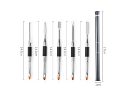 Kit De 5 Pinceis E Pinças Duas Funções Para Alongamento De Unhas Pinceis Artísticos De Unha Com Tampa