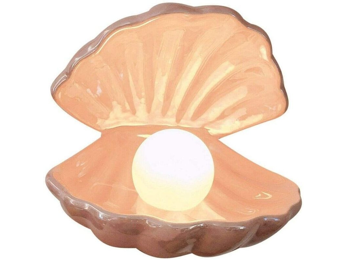 Luz De Mesa De Led Pérola Na Concha Portátil Luz Noturna Decorativa Para Lar