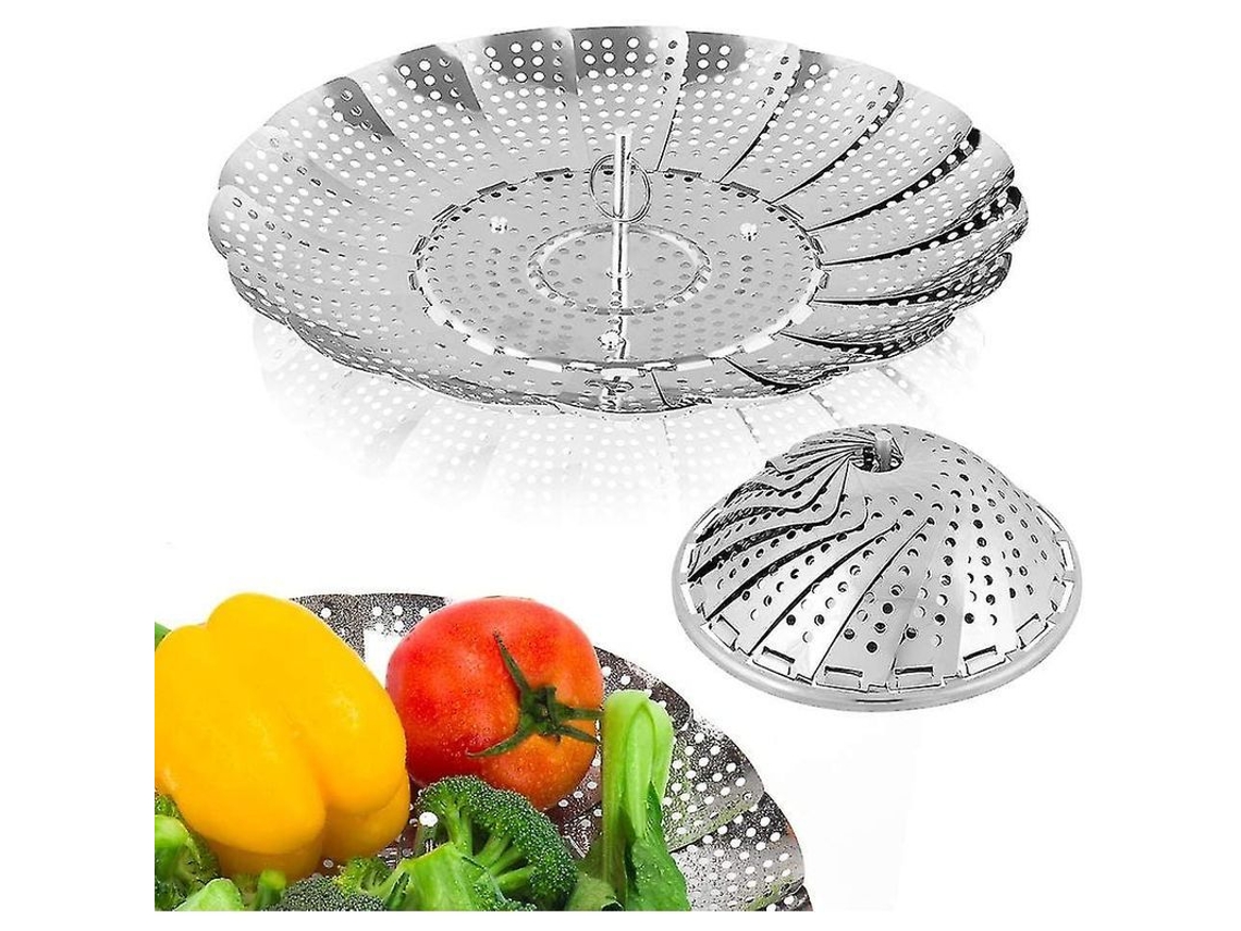 2026 canasta de Vapor para Legumes de Acero Inoxidable Premium, Plegable Y Ajustable para Ollas Y Cocinas Saludables