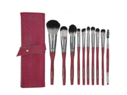 Conjunto De 10 Pincéis De Maquiagem, Pincéis Cosméticos, Sombra, Pó, Blush, Com Bolsa Everley891