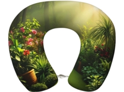 Travesseiro de Viagem Ergonômico Lush Garden Retreat Conforto Leve Viagens | S/MARCA