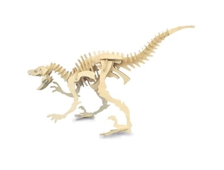 Kit de construção em madeira - QUAY - Velociraptor grande - Para montar você mesmo - Certificado FSC