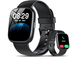 Smartwatch Preto Alexa Integrado 1,83 Chamada Bluetooth Monitor Batimentos Sono Stress 110 Modos Ip68 ZYBLSSBB