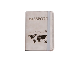 Porta, Documentos Em Couro Pu Com Estampa A Quente, Modelo Simples, Para Viagens, Passaporte, Carteira Unissex, Cinza