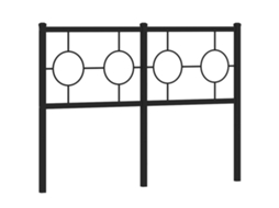 Headboard, Headboards Vidaxl Preto Aço (120 Cm)